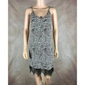 Animal Printed Lace-Trim Slip Dress NWT Size XS